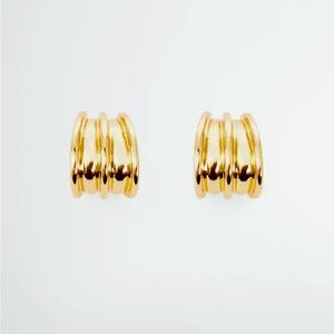 Mango Durxma Three Hoop Gold Earrings